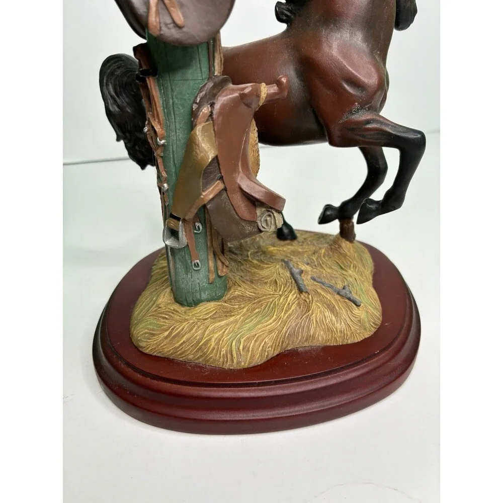 Danbury Mint Noble Brown Stallion Candlestick Holder By Gianni Benveuti